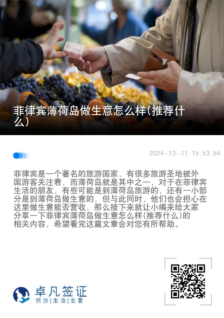 菲律宾薄荷岛做生意怎么样(推荐什么)